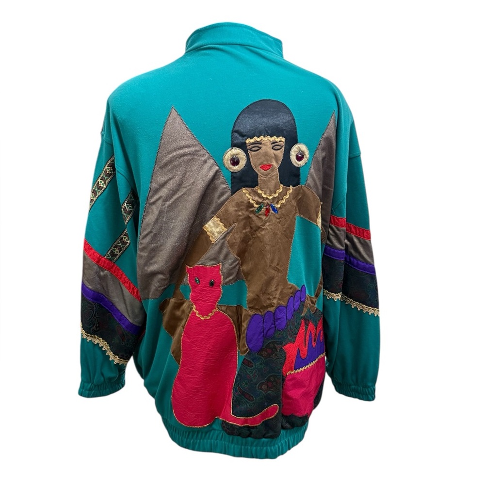 Vtg 1990 Rafael Egyptian Patchwork Jacket - image 2